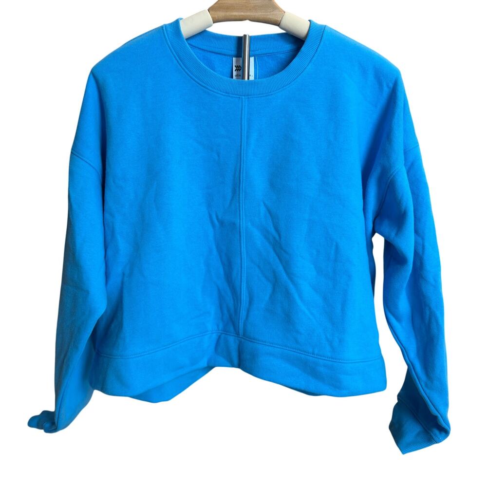 All in Motion Women's Blue Fleece Crewneck Cropped Sweatshirt - Size XS - NWT